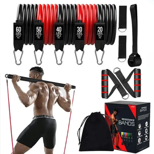 Portable Pilates Bar Kit with Resistance Bands Fitness Stick Home Gym Bodybuilding Elastic Bands Workout Bar Fitness Equipment